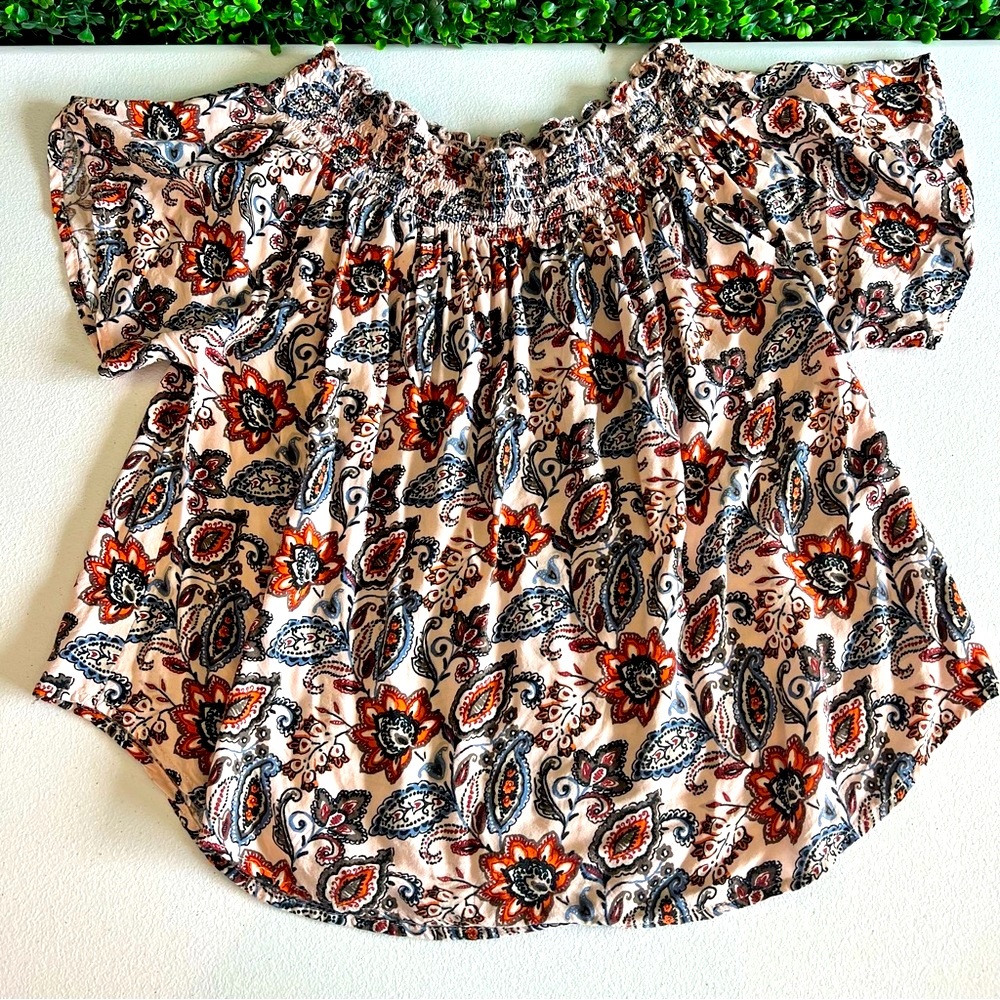 Abercrombie & Fitch Small Paisley off-shoulder Shirt